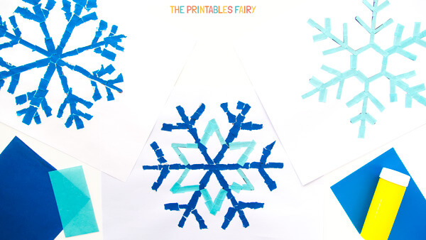 Snowflakes made with torn paper