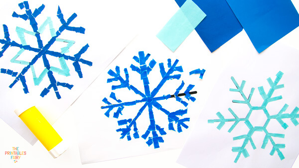Torn Paper Snowflake Craft