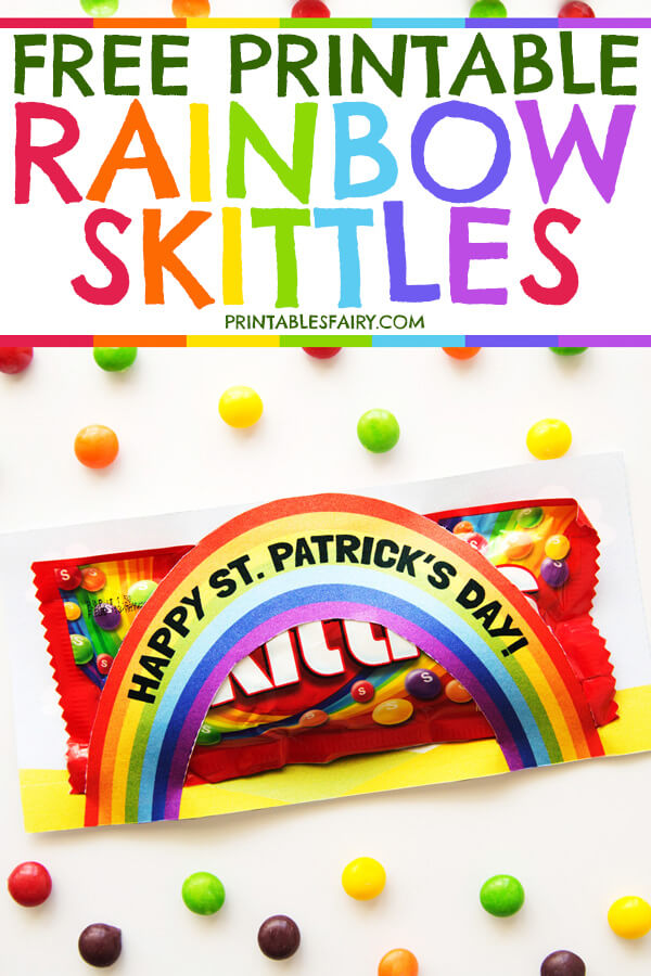 Rainbow Skittles St. Patrick's Day Free Printable Classroom Gift