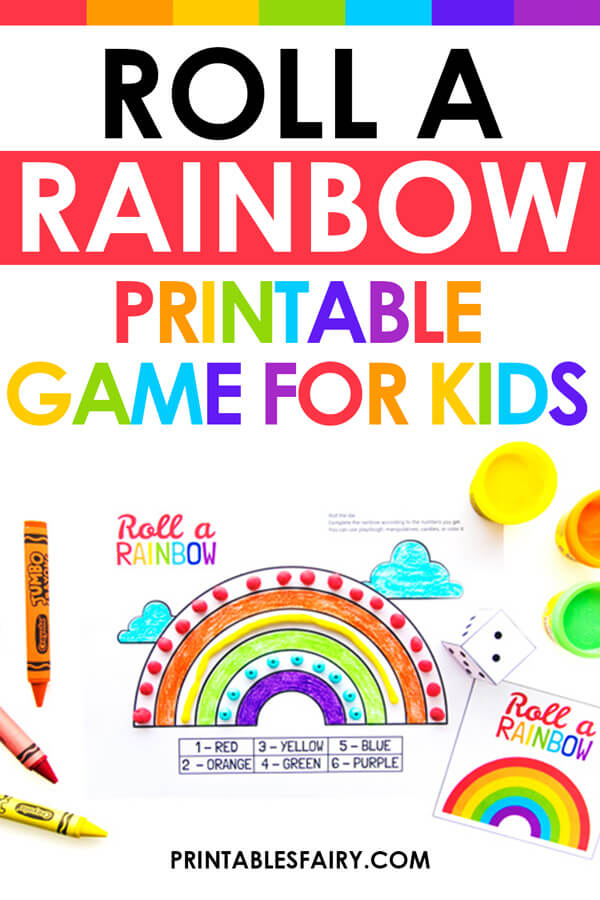 Roll a Rainbow Printable Game For Kids
