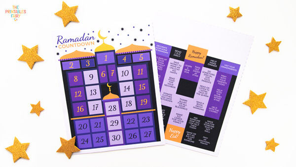Cut Ramadan Advent Calendar Template