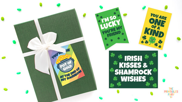 Free lucky clover and shamrock gift tags