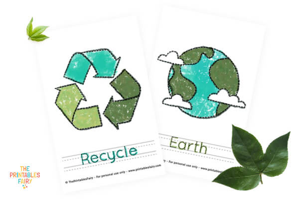 Earth and Recycle Tracing Worksheets