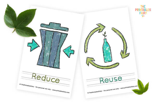 Reduce and Reuse Tracing Worksheets