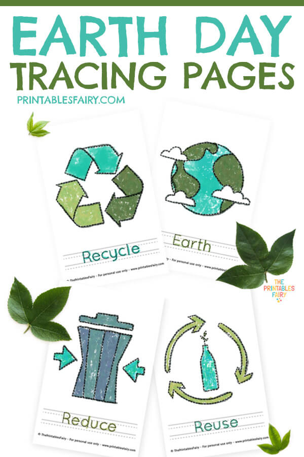Earth Day Tracing Pages