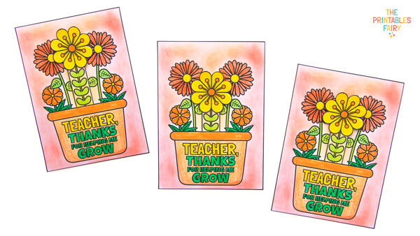 Teacher Appreciation Flower Pot Card