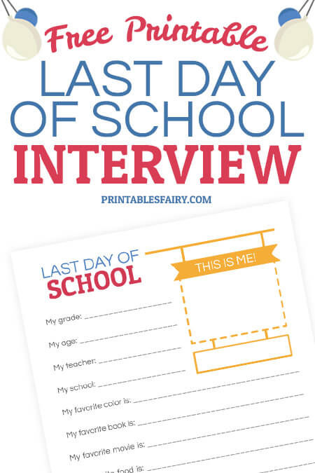 End Of School Year Interview For Kids