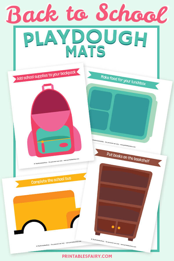 Free Printable Back to School Playdough Mats