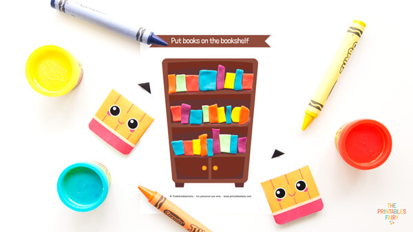 Bookshelf Playdough Mat