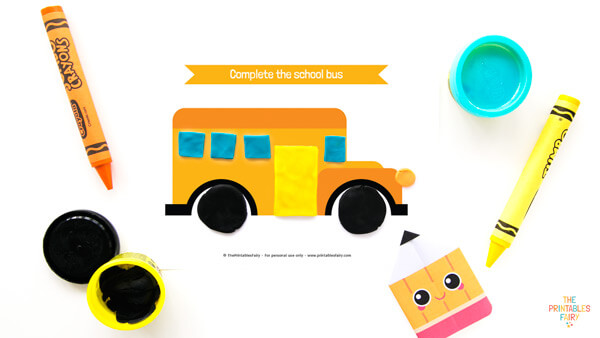 School Bus Playdough Mat