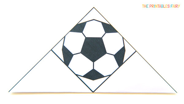 Folding template into a triangle