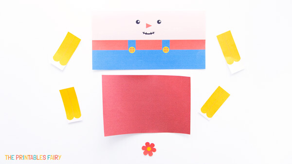 Cutting the scarecrow template