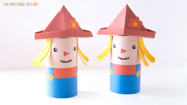 Paper Roll Scarecrows