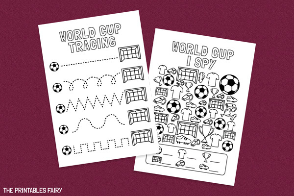 World Cup I Spy and World Cup Tracing Activities