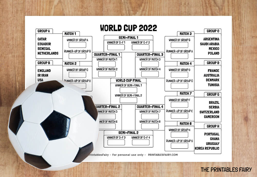 World Cup 2022 Bracket (Free Printable) The Printables Fairy