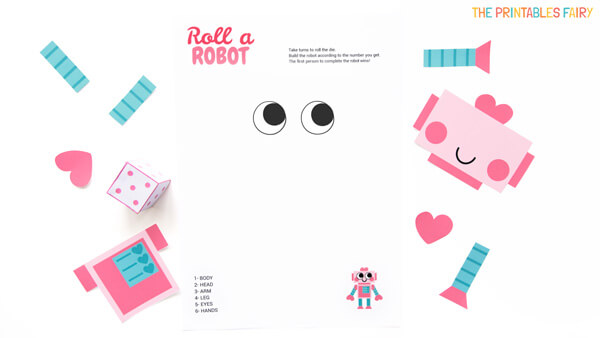 Roll a Robot printable game