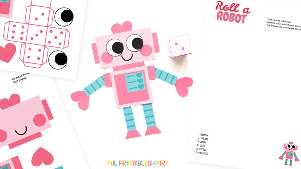 Roll a Robot Valentine's Day Game