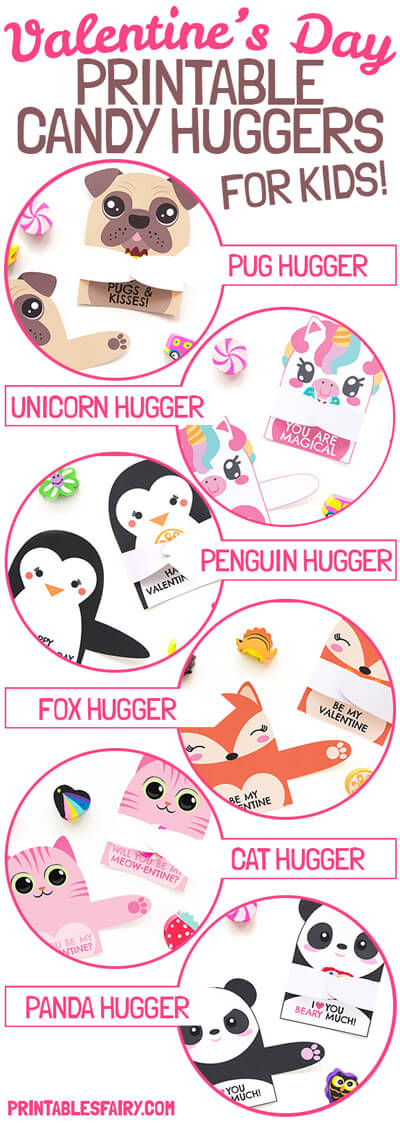 Printable Candy Huggers for Valentine's Day