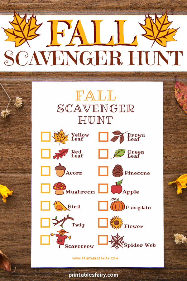 Printable Fall Scavenger Hunt