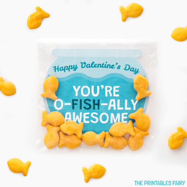 You are o-fish-ally awesome Goldfish Gift Tags