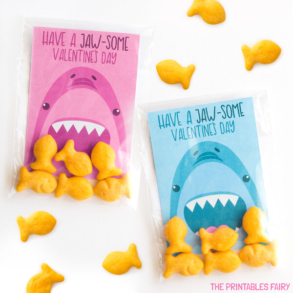 Have a Jaw-some Valentine's Day  Goldfish Gift Tags