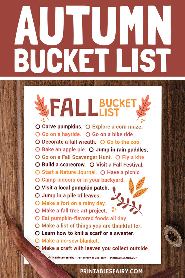 Autumn Bucket List For Kids