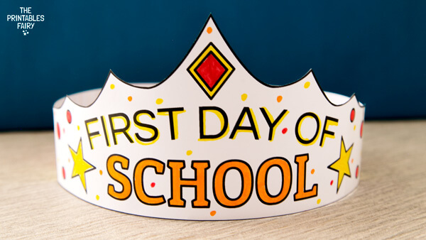 Free Printable First Day of School Crown