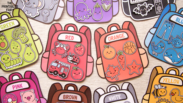 Backpack Color Matching Game for Kids
