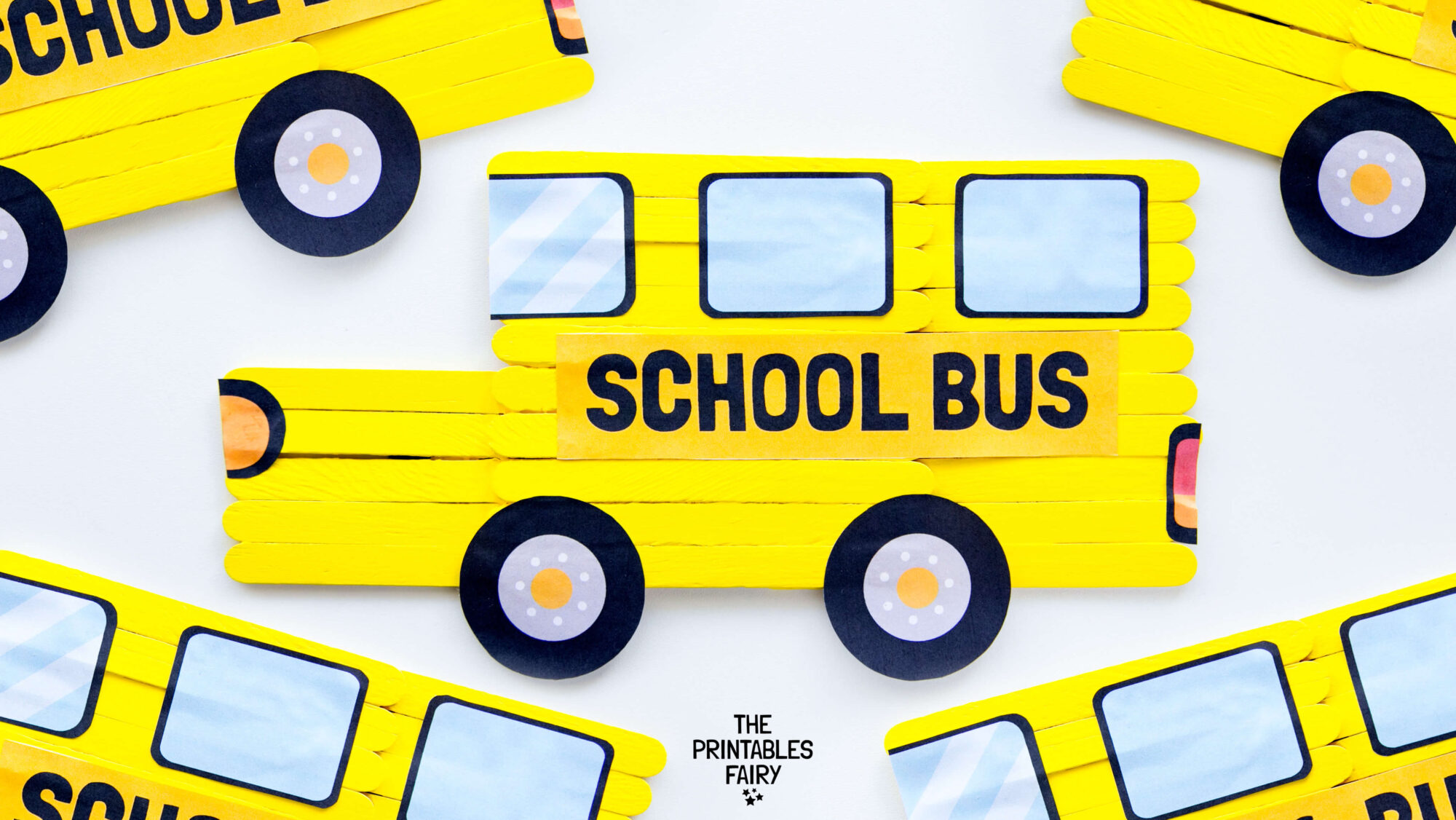 Popsicle Stick School Bus Craft