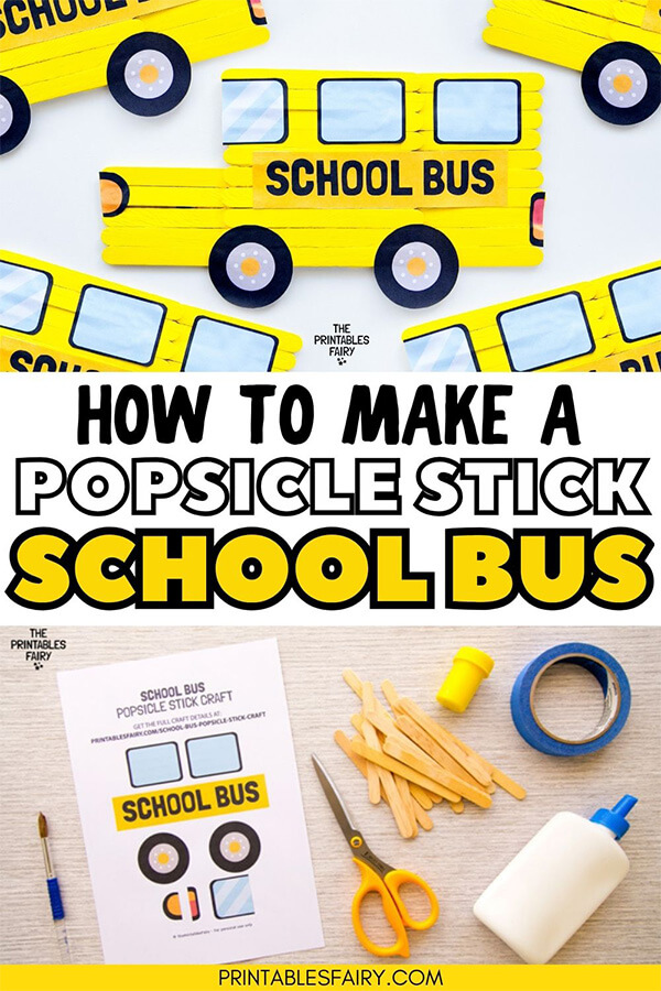 How to make a popsicle stick School Bus
