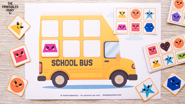 Back to School Shape Pattern Matching Game